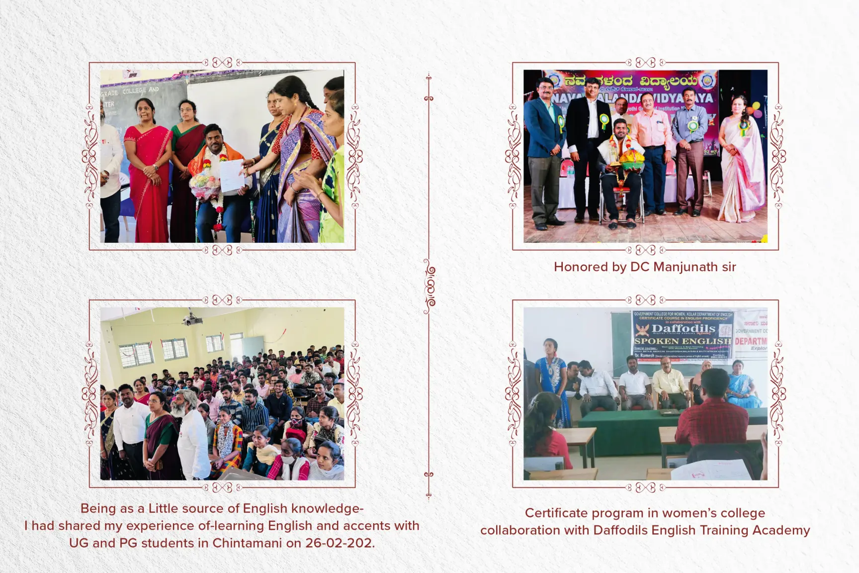 Certificate programme in a women's college in collaboration with the academy