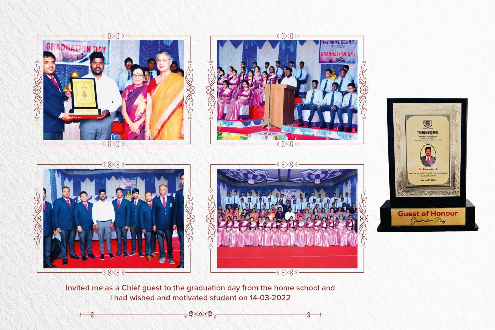 Chief guest at The Home School graduation day 2022